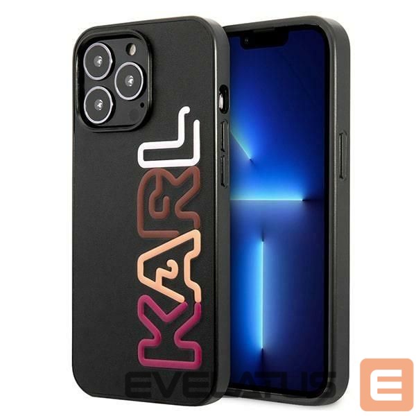 Back panel cover Karl Lagerfeld Karl Lagerfeld Multipink Brand Case for iPhone 13 Pro / iPhone 13 - Black