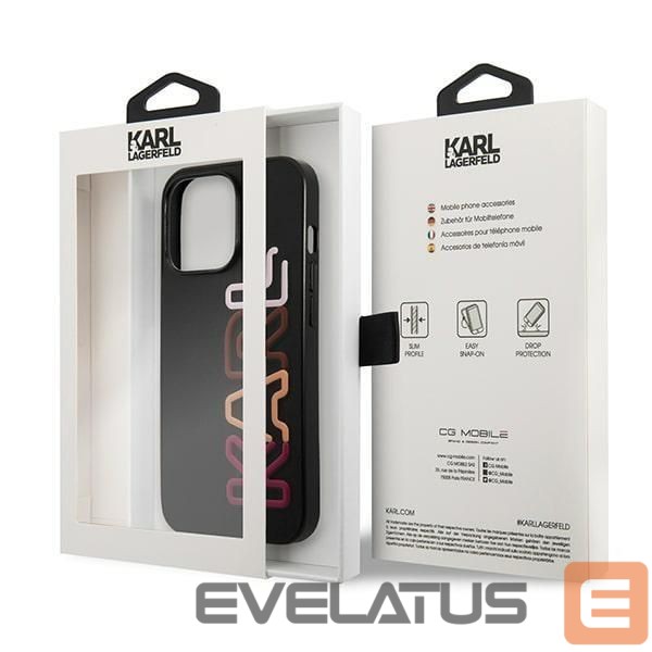 Back panel cover Karl Lagerfeld Karl Lagerfeld Multipink Brand Case for iPhone 13 Pro / iPhone 13 - Black