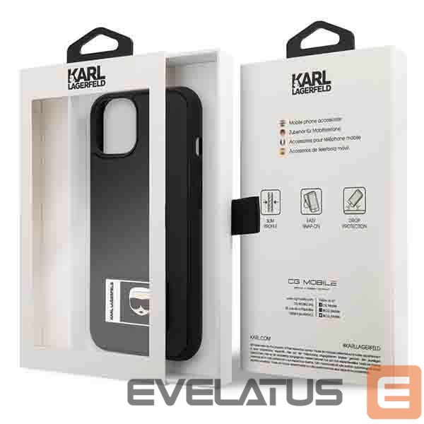 Back panel cover Karl Lagerfeld Karl Lagerfeld Ikonik Patch Case for iPhone 13 - Black