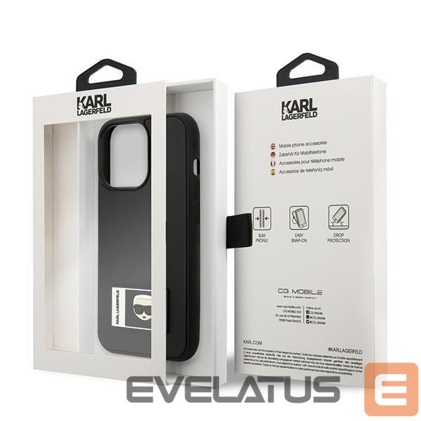 Back panel cover Karl Lagerfeld Karl Lagerfeld Ikonik Patch Case for iPhone 13 Pro Max - Black