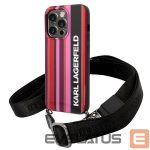 Back panel cover Karl Lagerfeld  Karl Lagerfeld Color Stripes Strap Case for iPhone 14 Pro - Pink 