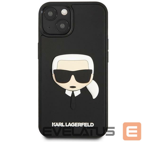 Back panel cover Karl Lagerfeld Karl Lagerfeld KLHCP14MKH3DBK iPhone 14 Plus 6.7 "black / black hardcase 3D Rubber Karl's Head