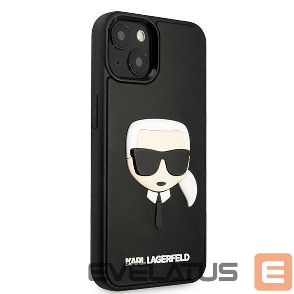 Back panel cover Karl Lagerfeld Karl Lagerfeld KLHCP14MKH3DBK iPhone 14 Plus 6.7 "black / black hardcase 3D Rubber Karl's Head