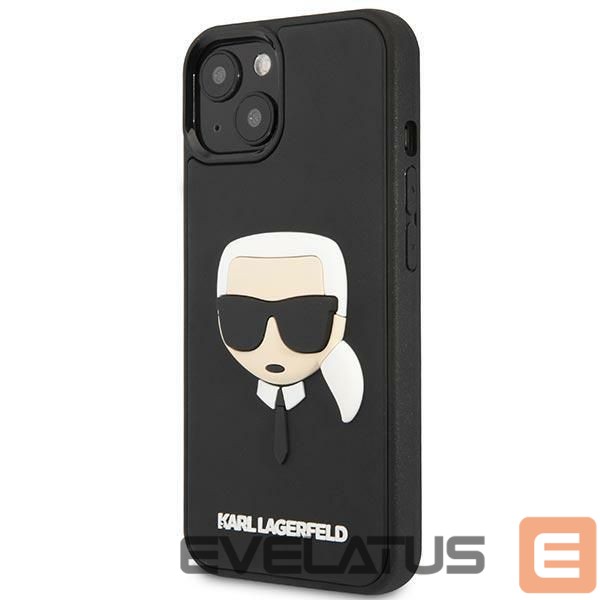 Back panel cover Karl Lagerfeld Karl Lagerfeld KLHCP14MKH3DBK iPhone 14 Plus 6.7 "black / black hardcase 3D Rubber Karl's Head