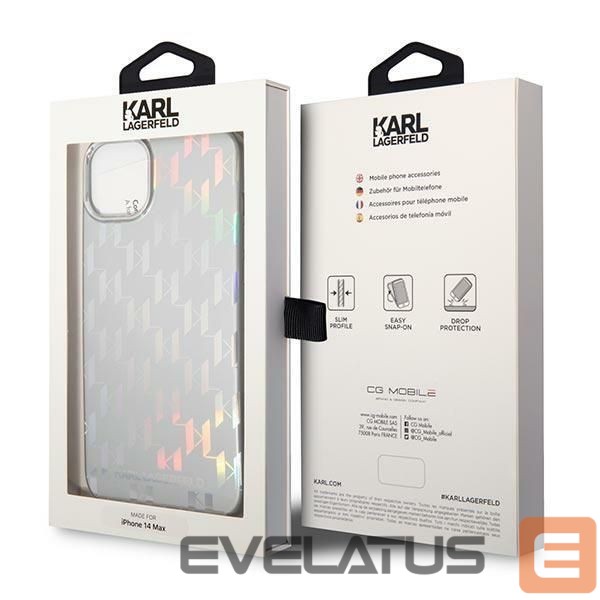 Back panel cover Karl Lagerfeld Karl Lagerfeld KLHCP14MLGMMSV3 iPhone 14 Plus 6.7 "hardcase silver / silver Monogram Iridescent