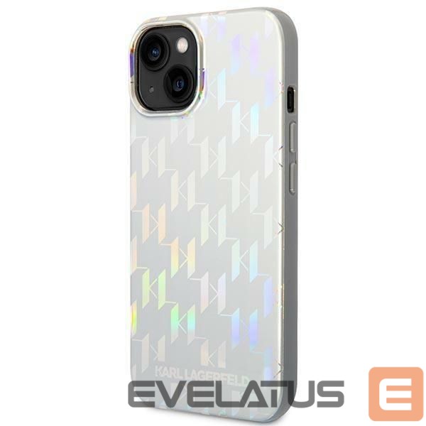 Back panel cover Karl Lagerfeld Karl Lagerfeld KLHCP14MLGMMSV3 iPhone 14 Plus 6.7 "hardcase silver / silver Monogram Iridescent