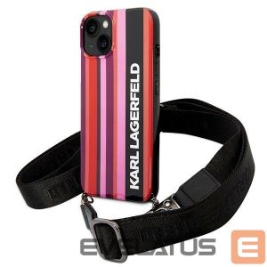 Back panel cover Karl Lagerfeld  Karl Lagerfeld KLHCP14SSTSTP iPhone 14 6.1 "hardcase pink / pink Color Stripes Strap 