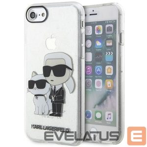 Back panel cover Karl Lagerfeld  Karl Lagerfeld KLHCI8HNKCTGT iPhone 7/8/ SE 2020 / SE 2022 transparent hardcase Gliter Karl&Choupette 