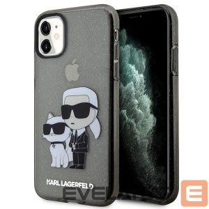 Back panel cover Karl Lagerfeld  Karl Lagerfeld KLHCN61HNKCTGK iPhone 11 / Xr 6.1" black/black hardcase Gliter Karl&Choupette 