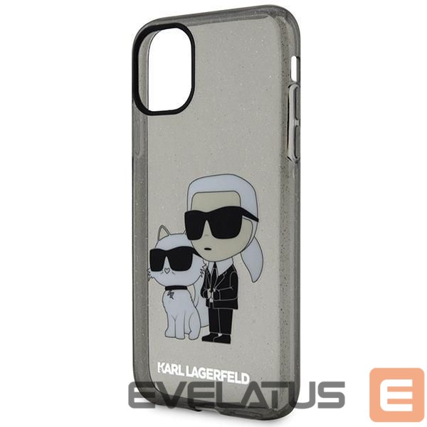 Back panel cover Karl Lagerfeld Karl Lagerfeld KLHCN61HNKCTGK iPhone 11 / Xr 6.1" black/black hardcase Gliter Karl&Choupette