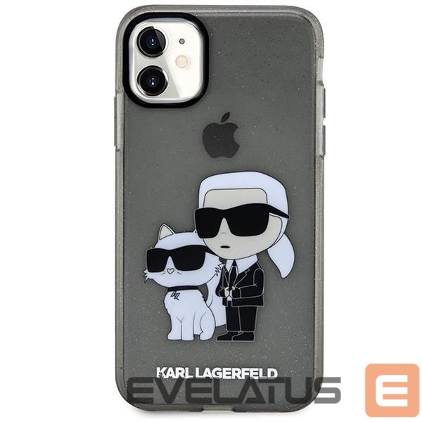Back panel cover Karl Lagerfeld Karl Lagerfeld KLHCN61HNKCTGK iPhone 11 / Xr 6.1" black/black hardcase Gliter Karl&Choupette