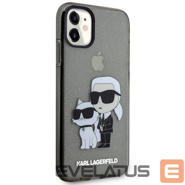 Back panel cover Karl Lagerfeld Karl Lagerfeld KLHCN61HNKCTGK iPhone 11 / Xr 6.1" black/black hardcase Gliter Karl&Choupette