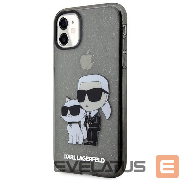 Back panel cover Karl Lagerfeld Karl Lagerfeld KLHCN61HNKCTGK iPhone 11 / Xr 6.1" black/black hardcase Gliter Karl&Choupette
