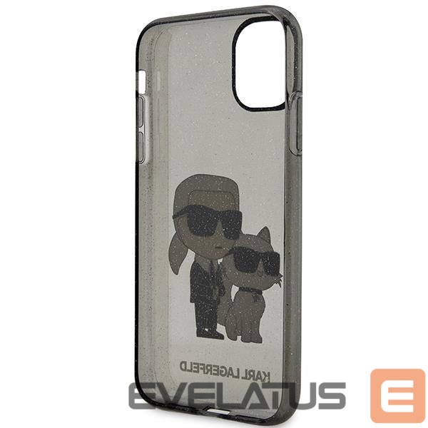 Back panel cover Karl Lagerfeld Karl Lagerfeld KLHCN61HNKCTGK iPhone 11 / Xr 6.1" black/black hardcase Gliter Karl&Choupette