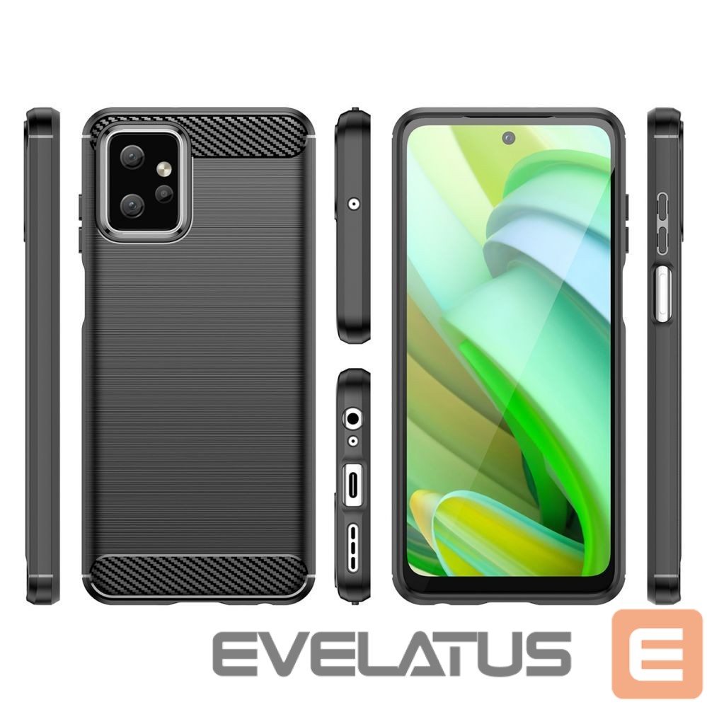 Back panel cover Hurtel Carbon Case for Motorola Moto G Power 2023 flexible silicone carbon cover black