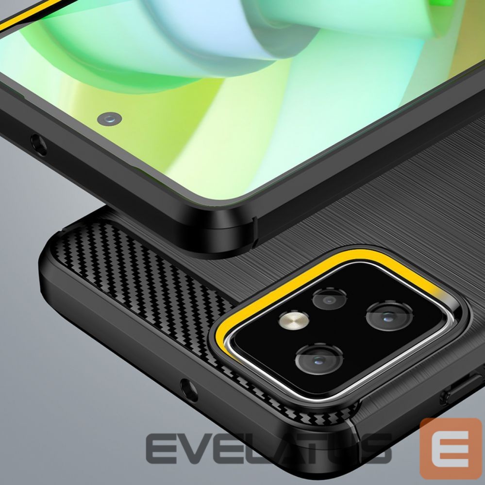 Back panel cover Hurtel Carbon Case for Motorola Moto G Power 2023 flexible silicone carbon cover black