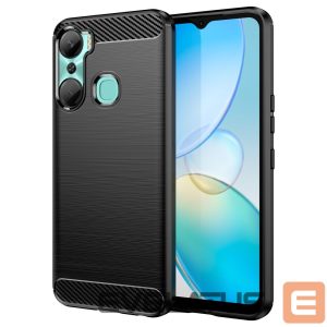 Back panel cover Hurtel  Carbon Case case for Infinix Hot 12 Pro flexible silicone carbon cover black 
