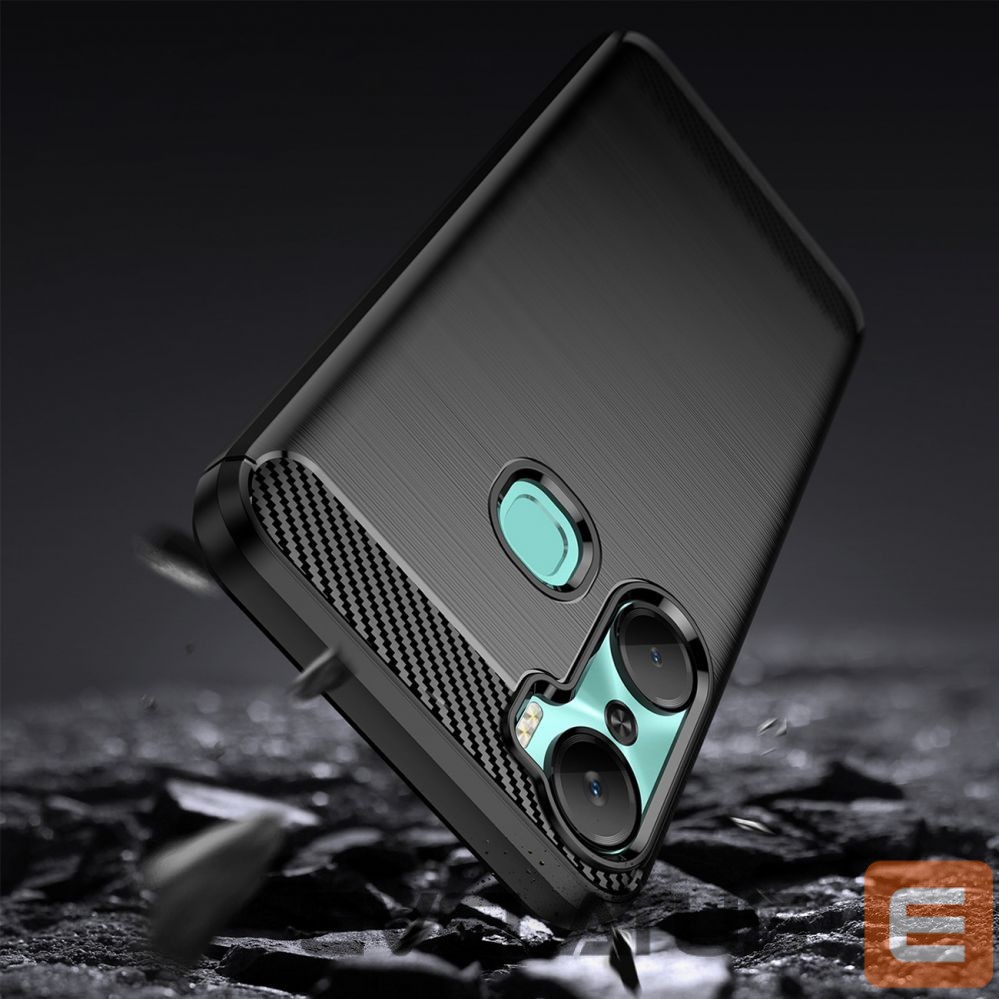 Back panel cover Hurtel Carbon Case case for Infinix Hot 12 Pro flexible silicone carbon cover black