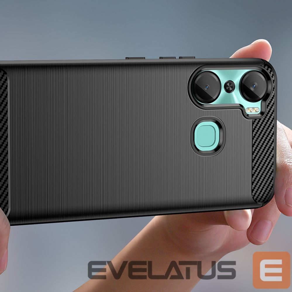 Back panel cover Hurtel Carbon Case case for Infinix Hot 12 Pro flexible silicone carbon cover black