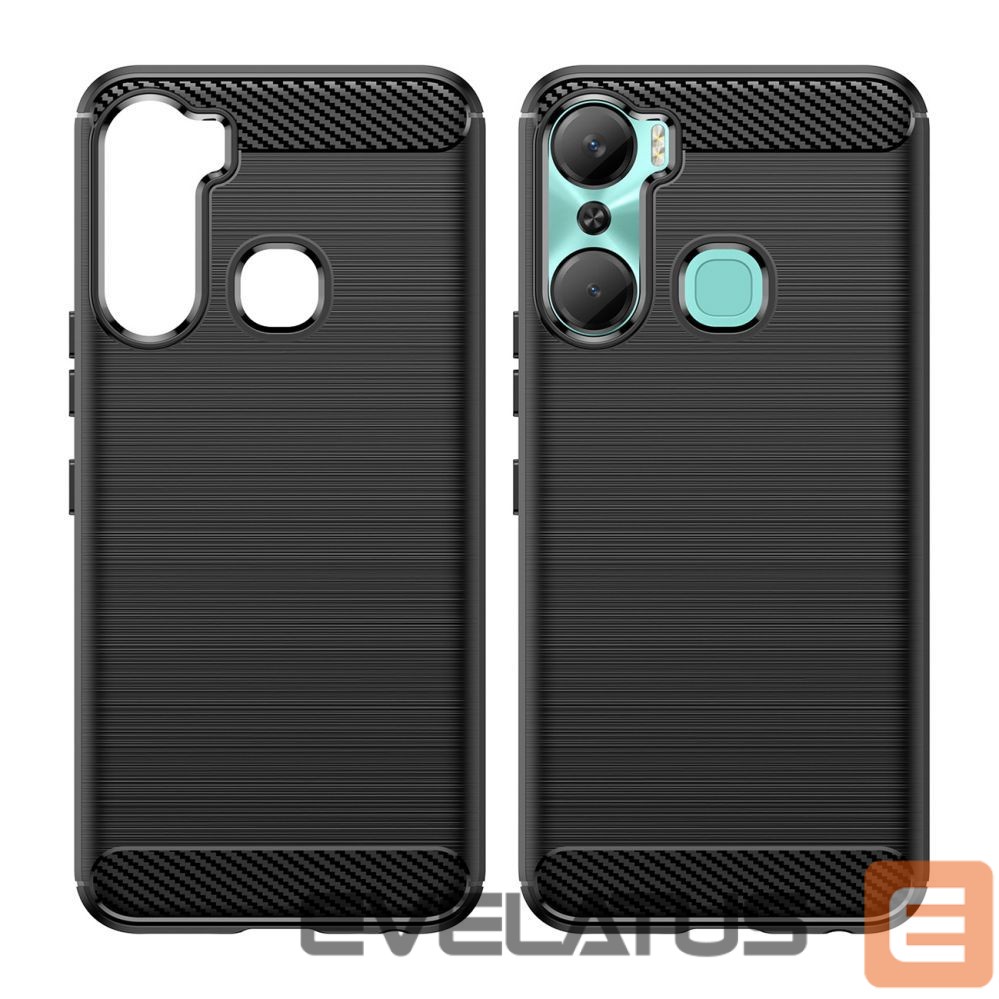 Back panel cover Hurtel Carbon Case case for Infinix Hot 12 Pro flexible silicone carbon cover black