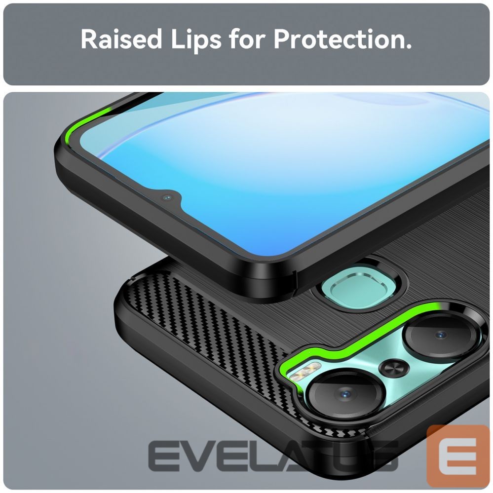 Back panel cover Hurtel Carbon Case case for Infinix Hot 12 Pro flexible silicone carbon cover black