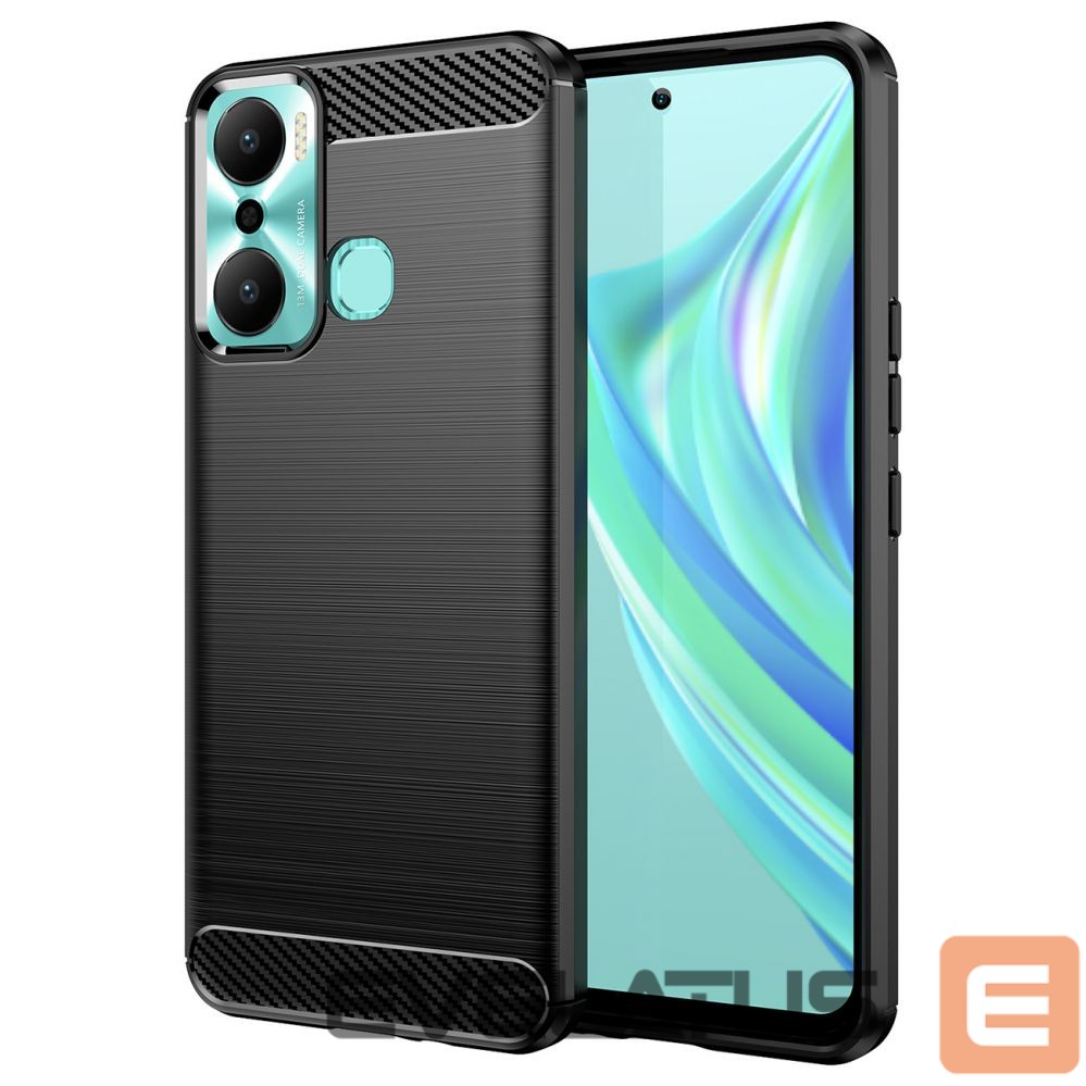 Back panel cover Hurtel Carbon Case case for Infinix Hot 20 Play flexible silicone carbon cover black