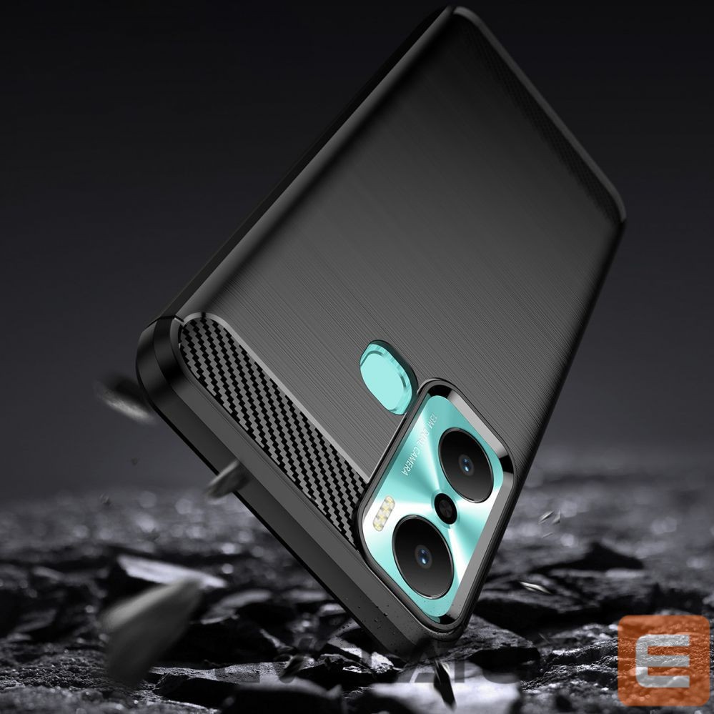 Back panel cover Hurtel Carbon Case case for Infinix Hot 20 Play flexible silicone carbon cover black