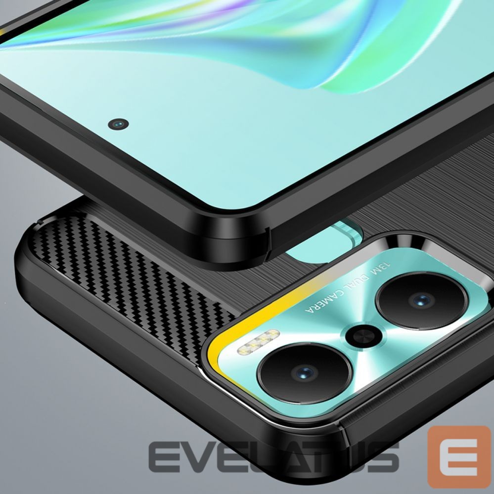 Back panel cover Hurtel Carbon Case case for Infinix Hot 20 Play flexible silicone carbon cover black