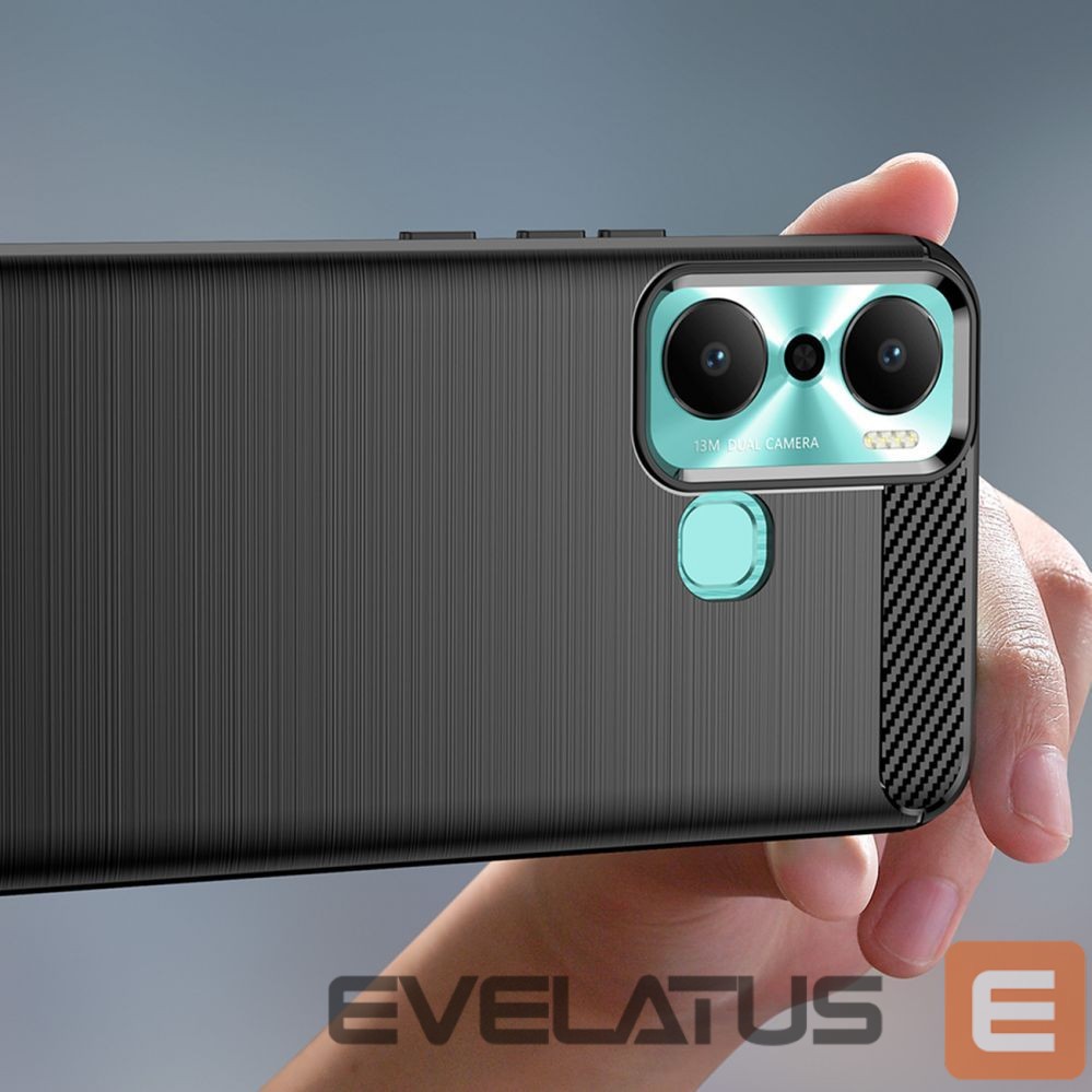 Back panel cover Hurtel Carbon Case case for Infinix Hot 20 Play flexible silicone carbon cover black