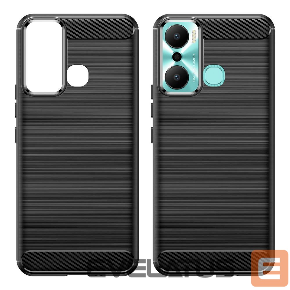 Back panel cover Hurtel Carbon Case case for Infinix Hot 20 Play flexible silicone carbon cover black