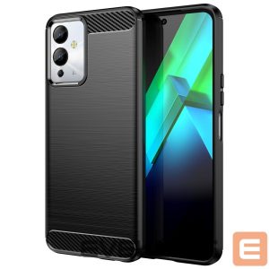 Back panel cover Hurtel  Carbon Case case for Infinix Note 12i flexible silicone carbon cover black 