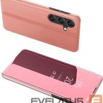 Back panel cover Hurtel  Clear View Case cover for Samsung Galaxy A24 4G cover with a flap pink 