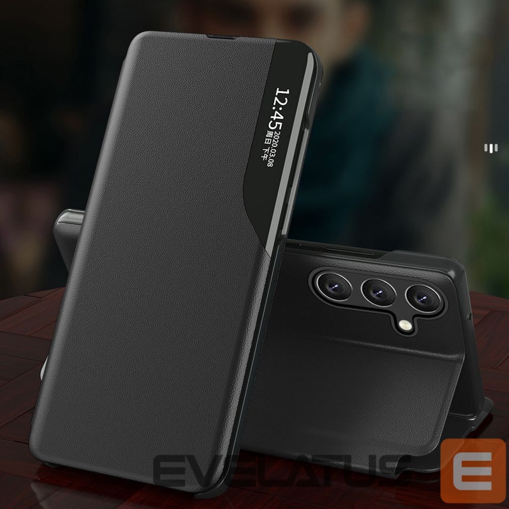 Back panel cover Hurtel - Eco Leather View Case case for Xiaomi 13 Lite with a flip stand black