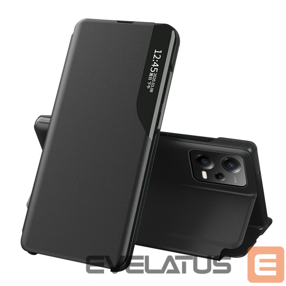 Back panel cover Hurtel - Eco Leather View Case case for Xiaomi 13 Lite with a flip stand black