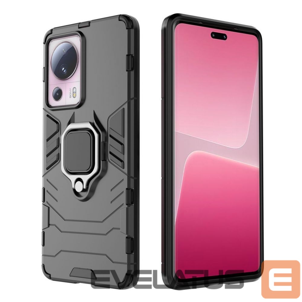 Back panel cover Hurtel Ring Armor case for Xiaomi 13 Lite armored cover magnetic holder ring black