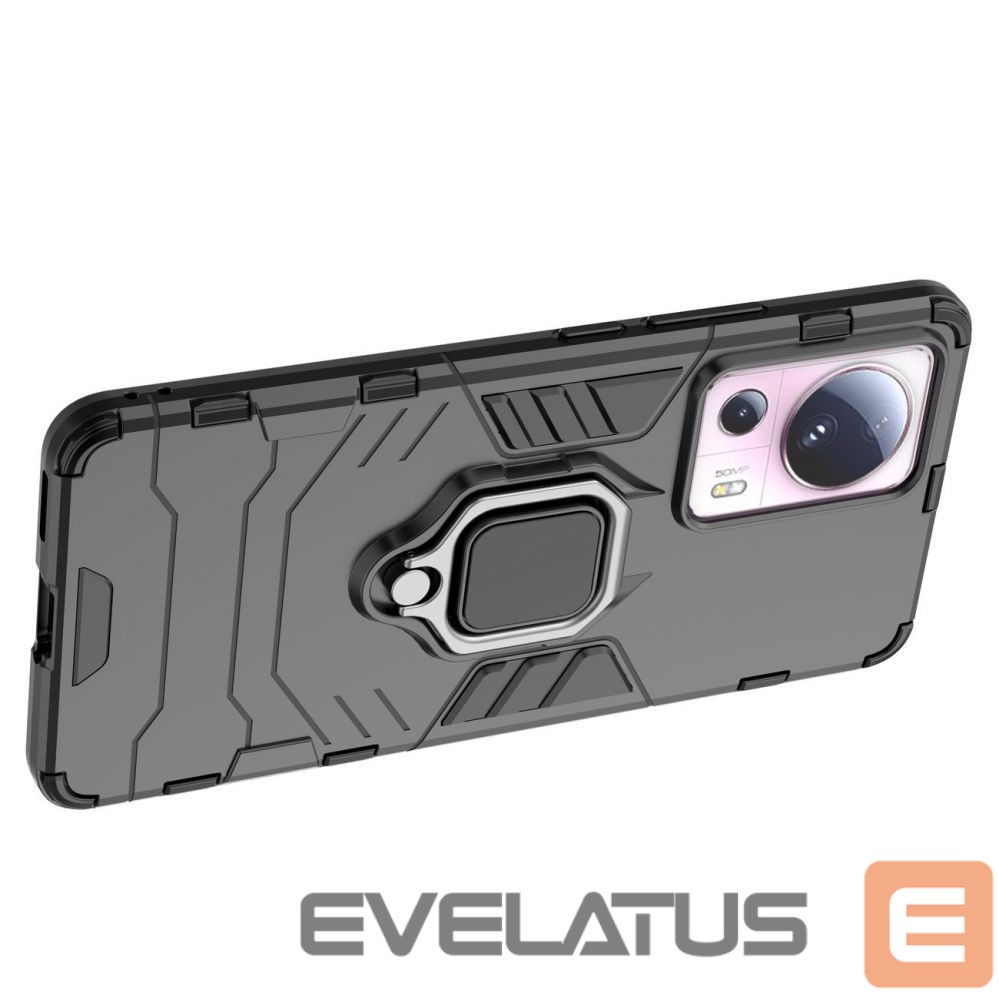Back panel cover Hurtel Ring Armor case for Xiaomi 13 Lite armored cover magnetic holder ring black