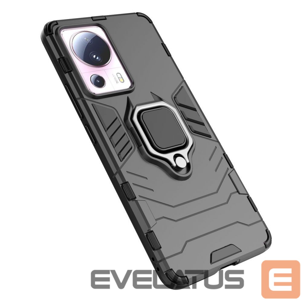 Back panel cover Hurtel Ring Armor case for Xiaomi 13 Lite armored cover magnetic holder ring black