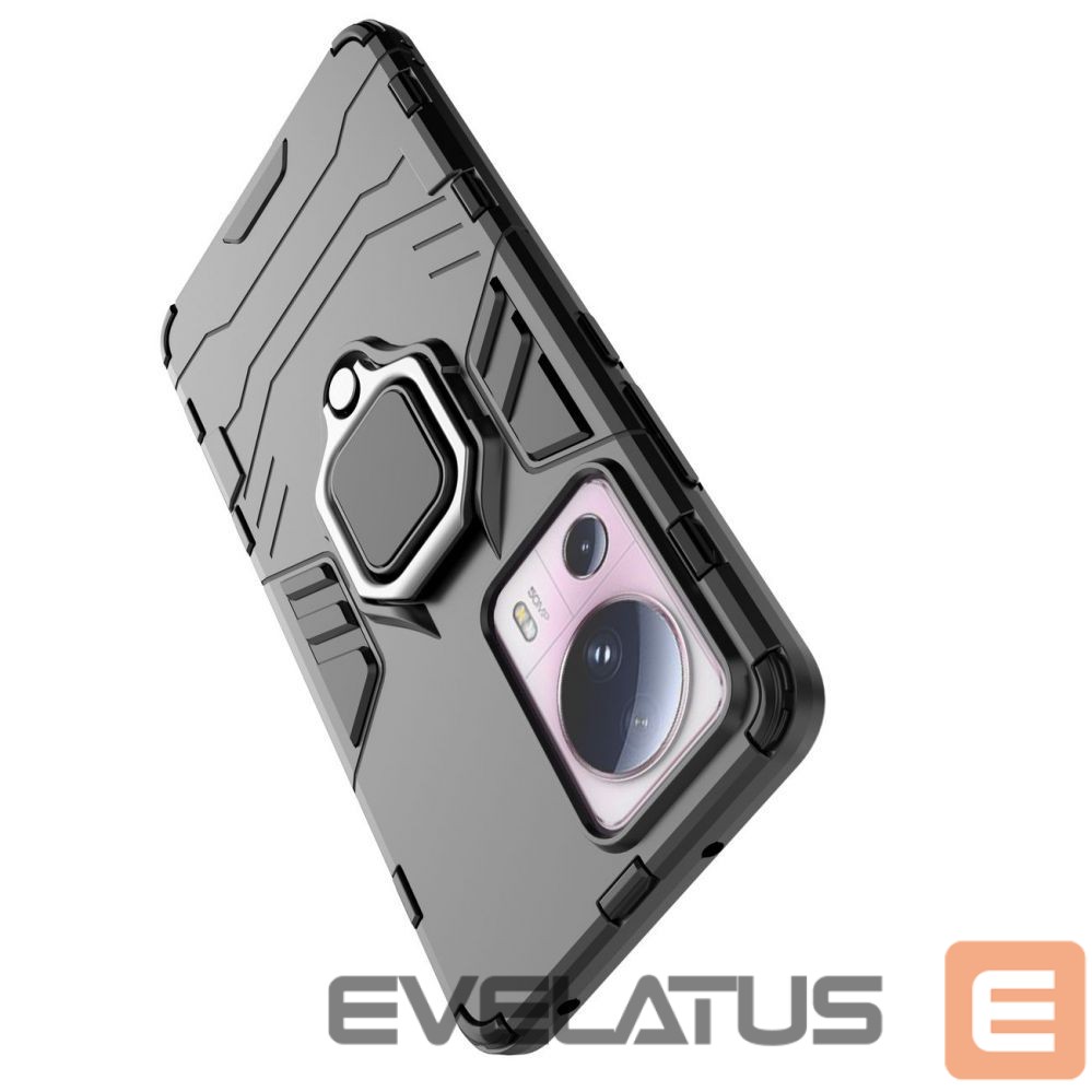 Back panel cover Hurtel Ring Armor case for Xiaomi 13 Lite armored cover magnetic holder ring black