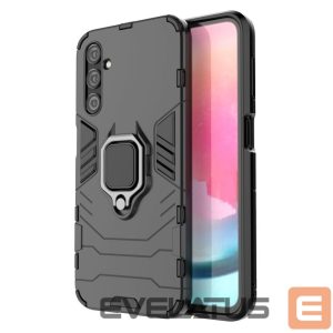 Back panel cover Hurtel  Ring Armor case for Samsung Galaxy A24 4G armored cover magnetic holder ring black 