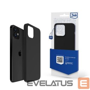 Back panel cover 3MK - 3mk Silicone Case for iPhone 12 mini - black 
