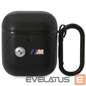 Back panel cover BMW  BMW BMA222PVTK AirPods 1/2 cover black/black Leather Curved Line 