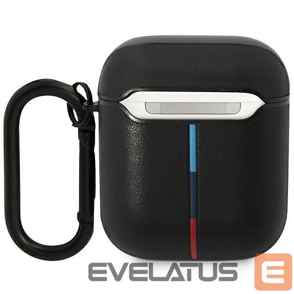 Back panel cover BMW BMW BMA222PVTK AirPods 1/2 cover black/black Leather Curved Line