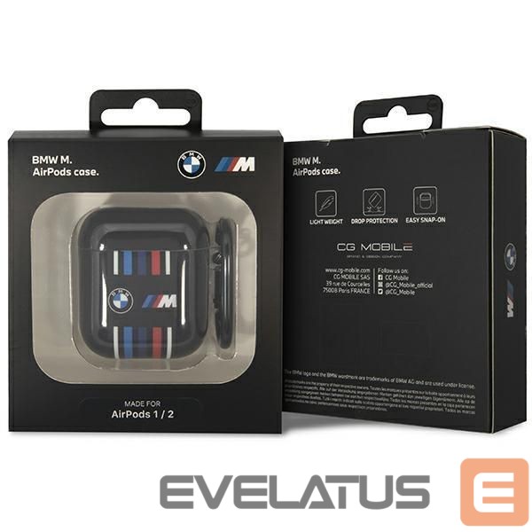 Back panel cover BMW BMW BMA222SWTK AirPods 1/2 cover black/black Multiple Colored Lines