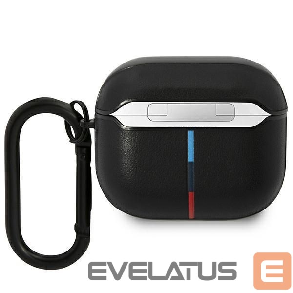 Back panel cover BMW BMW BMA322PVTK AirPods 3 gen cover black/black Leather Curved Line