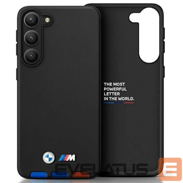 Back panel cover BMW Case BMW BMHCSA5422PTDK A54 black/black Leather Stamp Tricolor