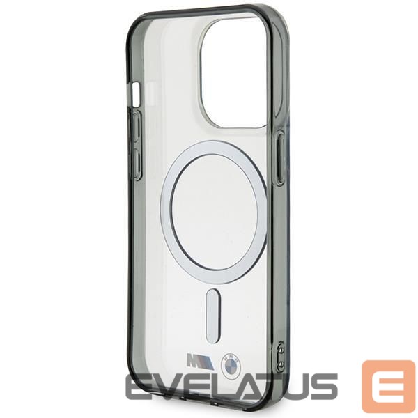 Back panel cover BMW Case BMW BMHMP14LHCRS iPhone 14 Pro 6.1" transparent hardcase Silver Ring MagSafe