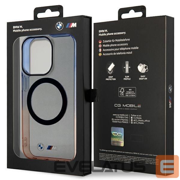 Back panel cover BMW Case BMW BMHMP14LHTGE iPhone 14 Pro 6.1" grey/grey hardcase Gradient Bumper MagSafe