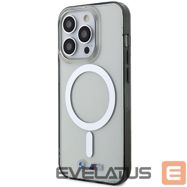 Back panel cover BMW Case BMW BMHMP14XHCRS iPhone 14 Pro Max 6.7" transparent hardcase Silver Ring MagSafe