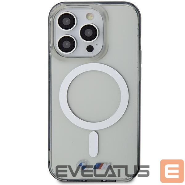 Back panel cover BMW Case BMW BMHMP14XHCRS iPhone 14 Pro Max 6.7" transparent hardcase Silver Ring MagSafe