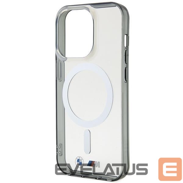 Back panel cover BMW Case BMW BMHMP14XHCRS iPhone 14 Pro Max 6.7" transparent hardcase Silver Ring MagSafe
